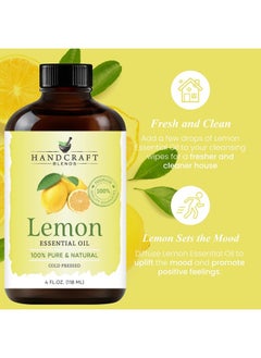 handcraft Blends Lemon Essential Oil - Huge 4 Fl Oz - 100% Pure and Natural - Premium Grade with Glass Dropper  - Image 5