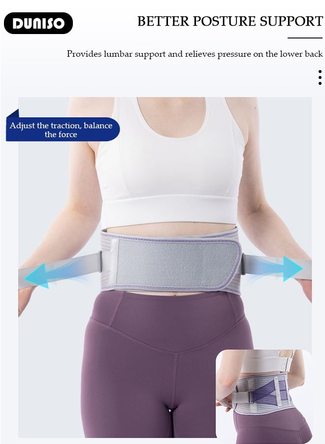 DUNISO Waist Support Belt, Back Pain Protection Belt,Lightweight Waist Support Device, Balance Posture Support Device Suitable for Both Men and Women, Waist Support Decompression Belt, Waist Support Protective Gear, Waist Support Device, Protective Equipment, Adjustable Posture Corrector, Waist-Protective Running and Weight Lifting Belt, Breathable - Image 5