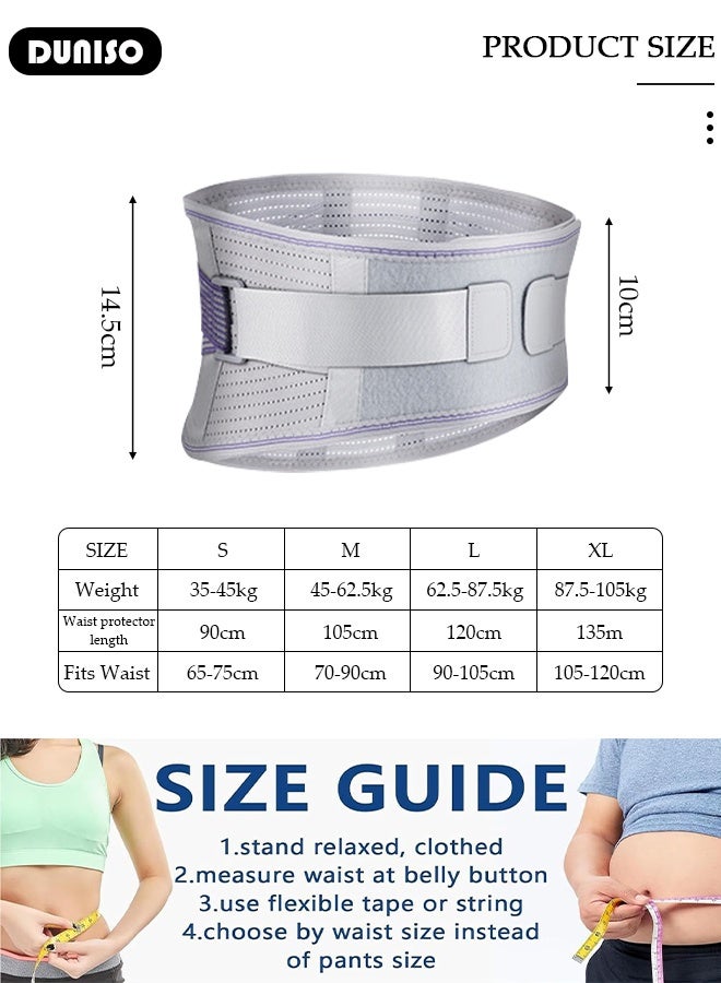 DUNISO Waist Support Belt, Back Pain Protection Belt,Lightweight Waist Support Device, Balance Posture Support Device Suitable for Both Men and Women, Waist Support Decompression Belt, Waist Support Protective Gear, Waist Support Device, Protective Equipment, Adjustable Posture Corrector, Waist-Protective Running and Weight Lifting Belt, Breathable - Image 2