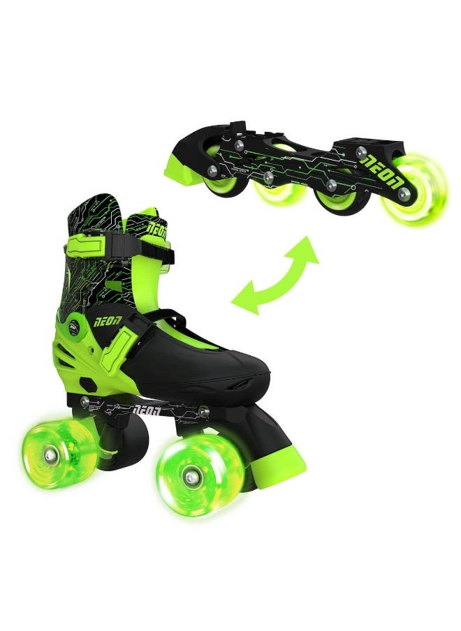 NEON 2-In-1 Combo Skates (Size 12-2, Green)  - Image 2