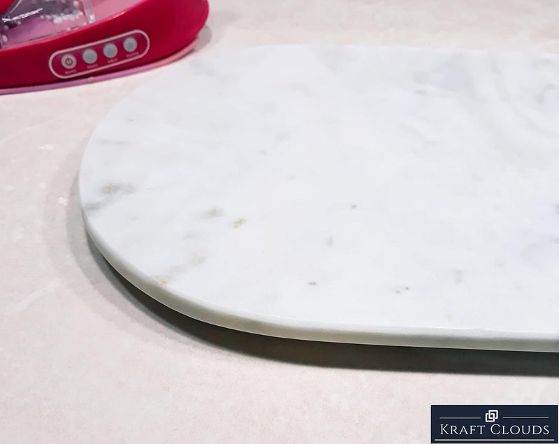 KRAFT CLOUDS KRAFT CLOUDS White Marble TrayStone Platter for Kitchen Dining TableServer for Desserts Snacks BiscuitsTray for Decorating Dressing Table Holding Jewelleries  - Image 3