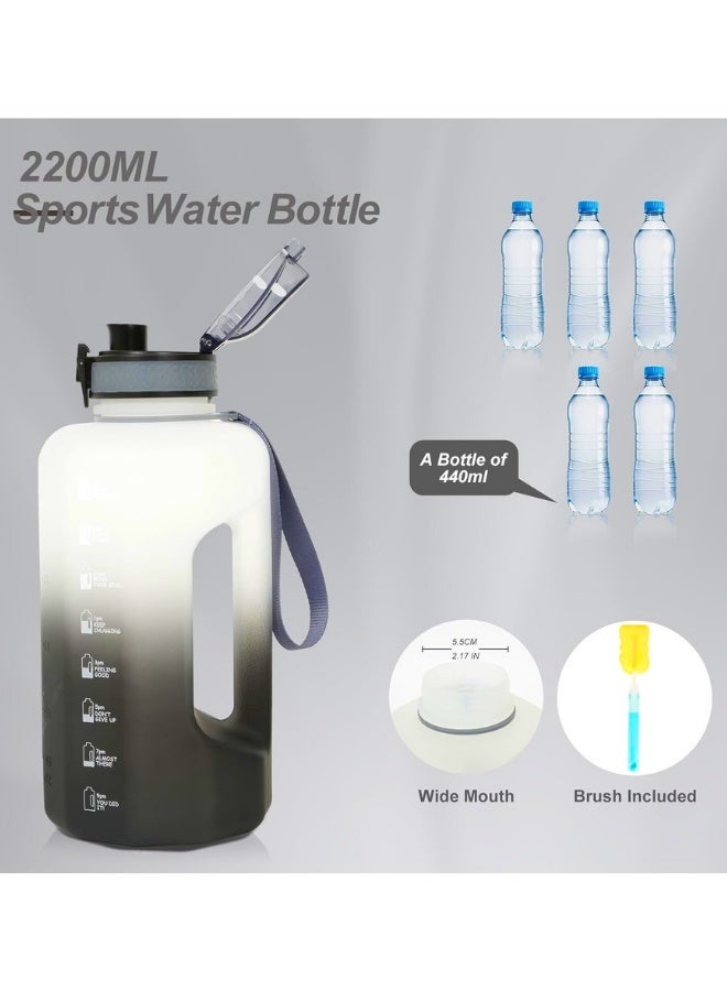 Chase Up Half Gallon Water Bottle with Time Marker Bpa Free Reusable 2.2l Water Jug for Adults Man Women - Image 2