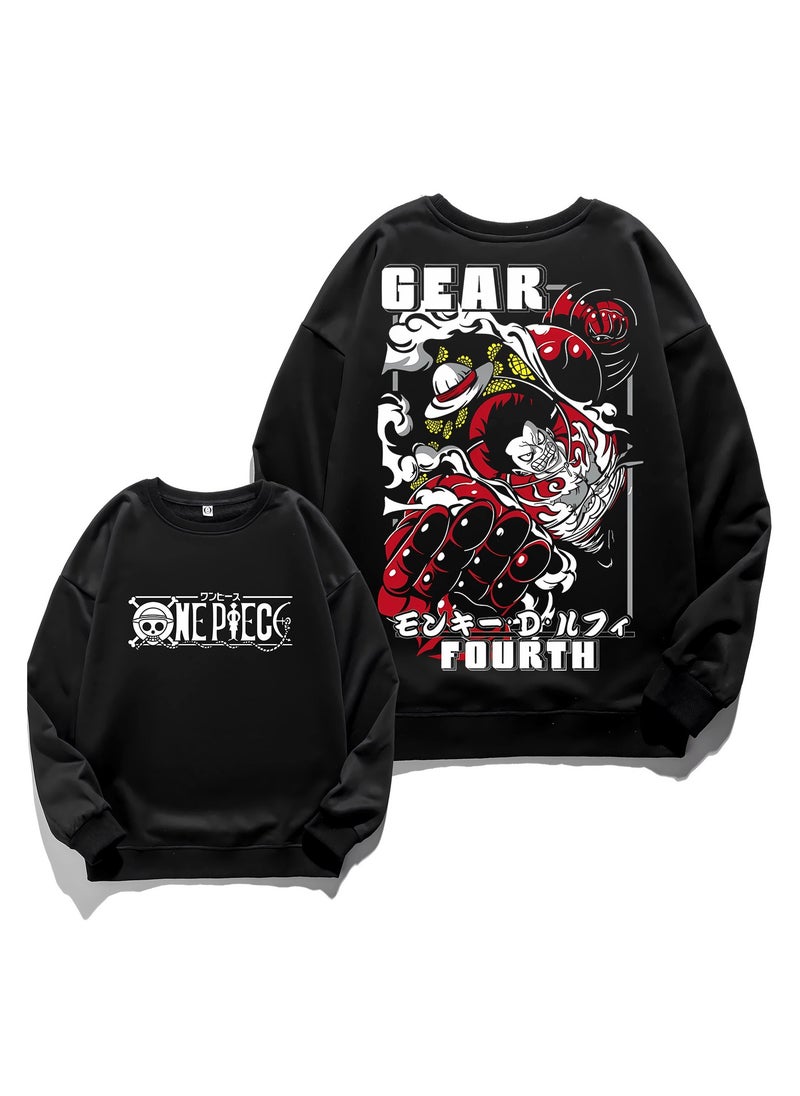 KUYING New One Piece Retro Washed Round Neck Hoodie  - Image 1