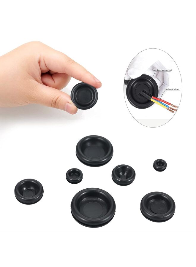 200 Pcs Rubber Grommet Assortment, Firewall Solid Closed Hole Plug Single Sided Round Top Hat Grommet Eyelet Ring Gasket Wiring Gasket for Wire Electrical Appliance Plumbing, 7 Sizes - Image 2