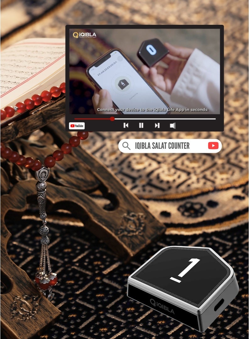 iQIBLA Smart Prayer Counter with Azan, Qibla Direction, Radar & Infrared Tracking, Long Battery – Portable Digital Tasbeeh for Accurate Prayer Focus - Image 3