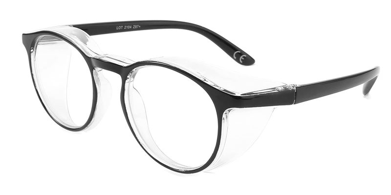 Alsenor Safety Glasses Anti Fog Goggles Protective Eyewear Blue Light Blocking Anti Dust Uv Protection Glasses For Men Women (Round-Black) - Image 3
