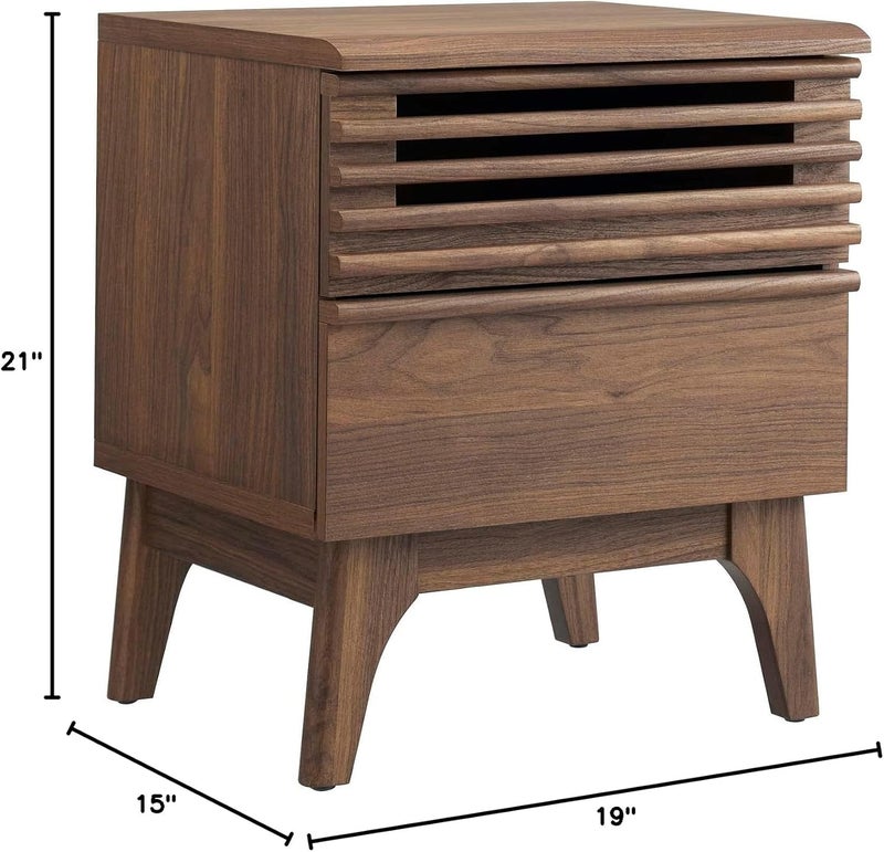 Modway Modway Render MidCentury Modern Nightstand Walnut  - Image 3