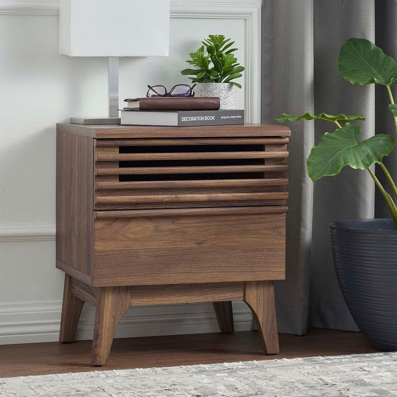 Modway Modway Render MidCentury Modern Nightstand Walnut  - Image 2