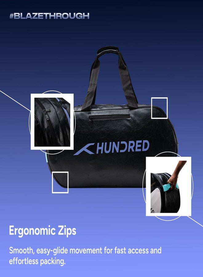 Hundred Trail Blazer Duffle Kit Bag | Spacious Sports Bag with Large Compartment for Rackets, Shoes & Gear | Additional Drawstring Shoe Bag Free | Ideal for Sports, Gym & Travel (Black) - Image 5