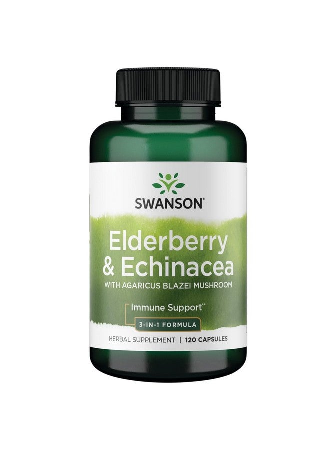 Swanson Elderberry Agaricus Echinacea Immune Support Health Formula Agaricus Blazei Mushroom 400 mg, Elderberry 400 mg, Echinacea 200 mg 120 Capsules (Caps) - Image 1