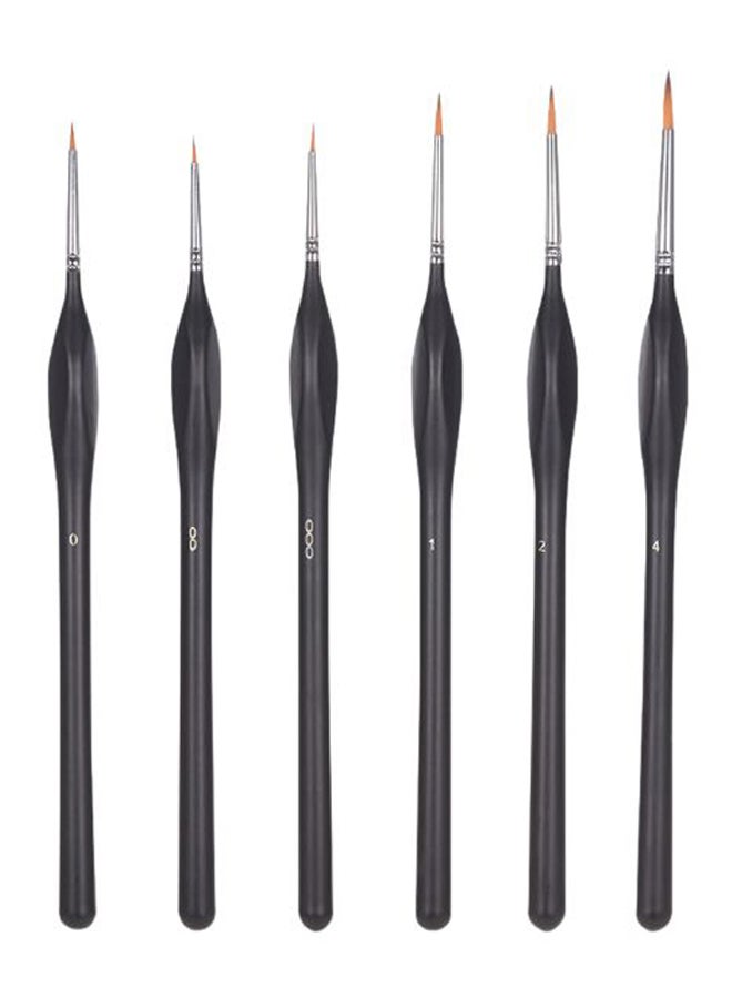 NIBEMINENT 6-Piece Detail Paint Brush Set Black