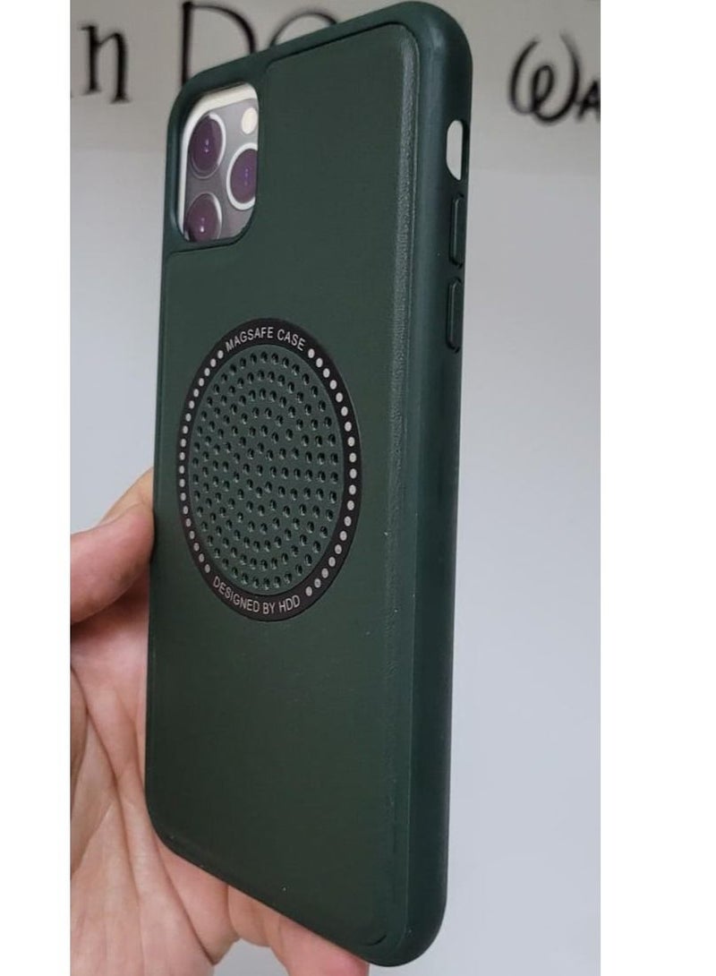 HDD iPhone 11 Pro Max Case with Magsafe Wireless Charging Compatible Slim Protective Cover Green - Image 2