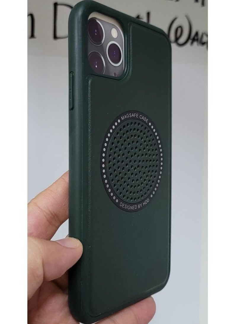 HDD iPhone 11 Pro Max Case with Magsafe Wireless Charging Compatible Slim Protective Cover Green - Image 3