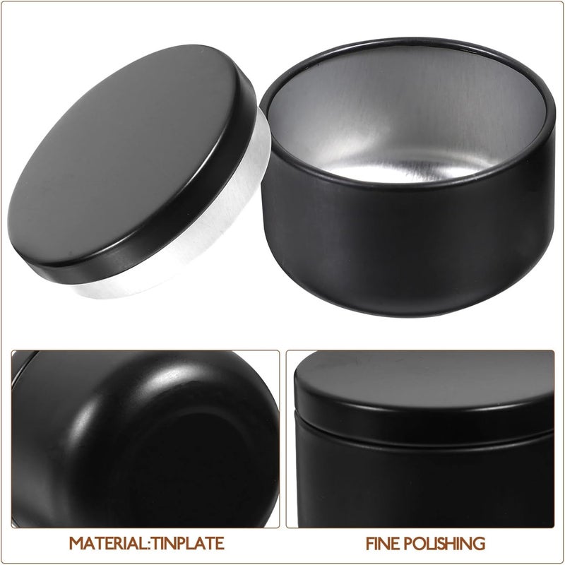10pcs Black Tinplate Tea Canisters Sealed Storage Jars for Loose Leaf Tea Coffee and Spices 50ml Portable Airtight Containers for Home and Travel - Image 4