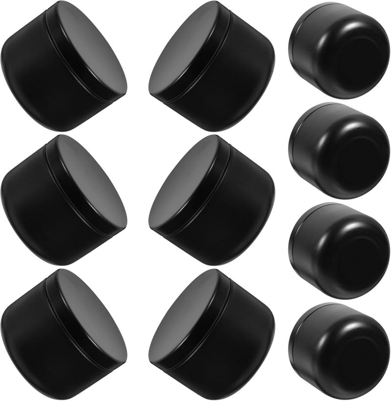 10pcs Black Tinplate Tea Canisters Sealed Storage Jars for Loose Leaf Tea Coffee and Spices 50ml Portable Airtight Containers for Home and Travel - Image 1