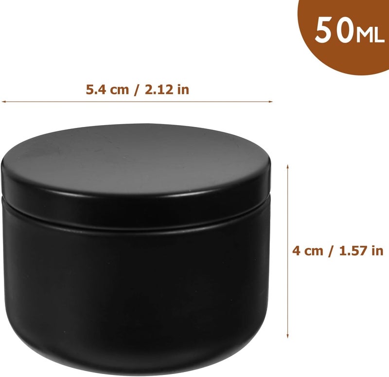 10pcs Black Tinplate Tea Canisters Sealed Storage Jars for Loose Leaf Tea Coffee and Spices 50ml Portable Airtight Containers for Home and Travel - Image 2