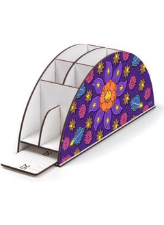 KutuTR Wooden Vip Flover Series Rainbow Ruler Desktop Pen Holder Organizer with Mounted Box  - Image 3