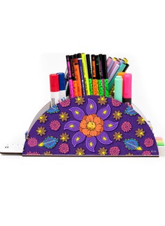 KutuTR Wooden Vip Flover Series Rainbow Ruler Desktop Pen Holder Organizer with Mounted Box  - Image 2