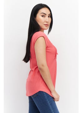 Women Tie Neck Cap Sleeves Plain Top, Pink - pzsku/Z85176B96CEEB806DD6D5Z/45/_/1739801739/502296e9-503c-4769-8629-c543aa9ca545