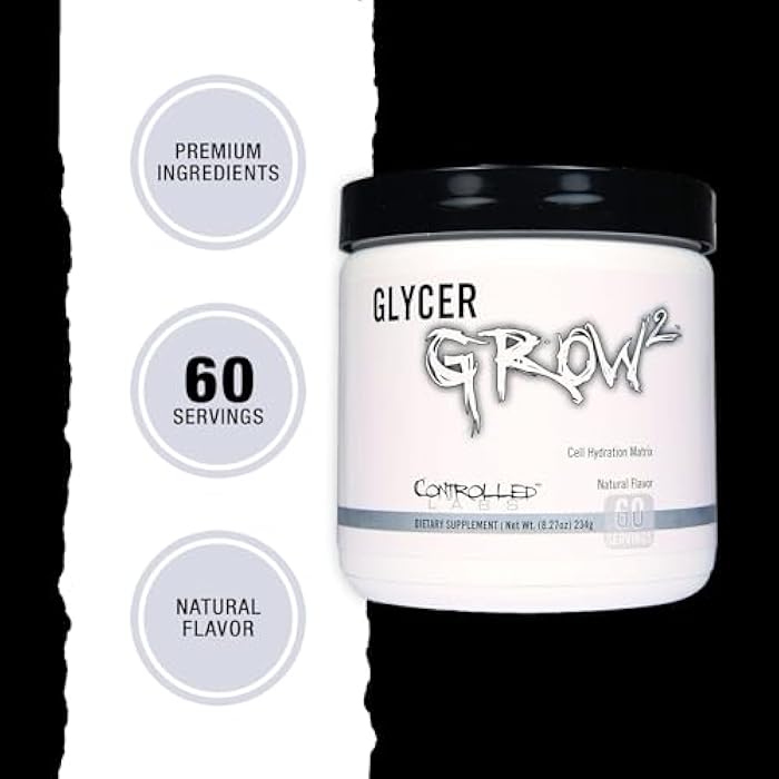 CONTROLLED LABS GlycerGrow 2, Increase Cell Volume and Vascularity, Helps Improve Endurance, Growth, and Recovery, Helps Maintain Workout Intensity, 60 Servings, Unflavored - Image 3