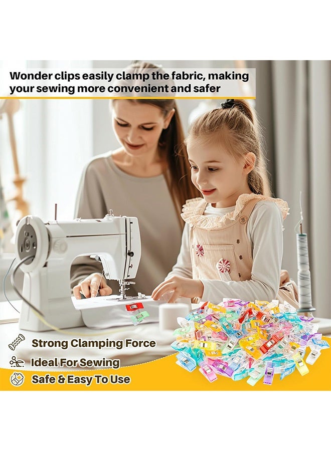 Multipurpose Sewing Clips Premium Quilting Clips Assorted Colors Fabric Clips for Sewing Supplies, Sewing Fasteners Clips, Quilting Accessories Crafting Tools (100Pcs,random color) - Image 4