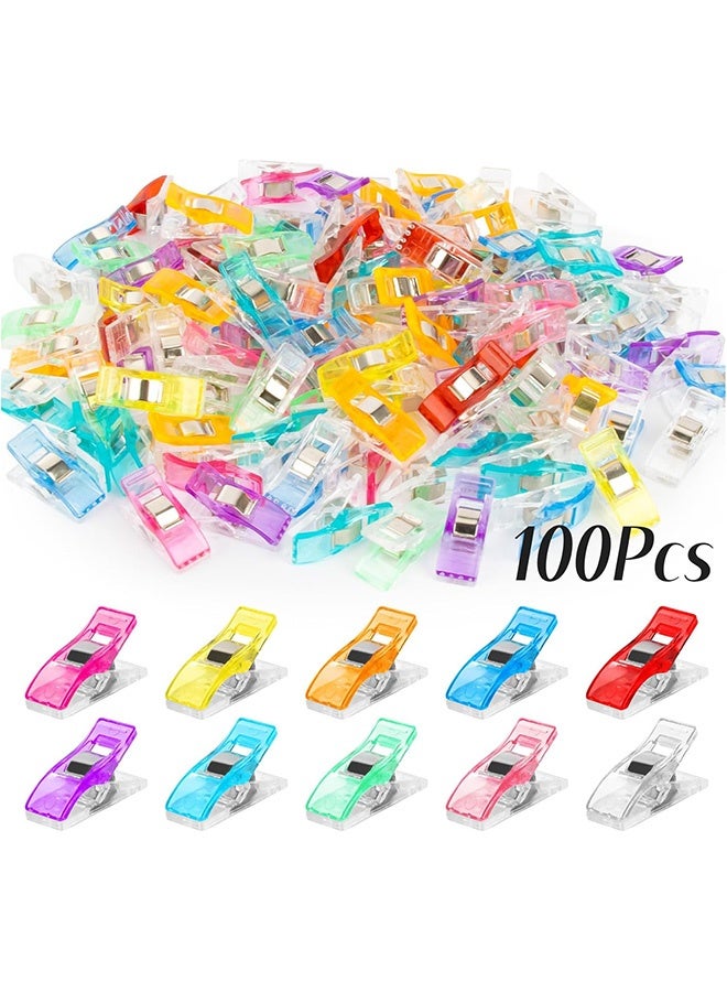 Multipurpose Sewing Clips Premium Quilting Clips Assorted Colors Fabric Clips for Sewing Supplies, Sewing Fasteners Clips, Quilting Accessories Crafting Tools (100Pcs,random color) - Image 1