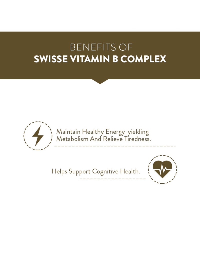 Vitamin B Complex Supports Energy Metabolism, Cognitive Function And Relief From Tiredness,Energy Metabolism, One a Day - 60 Tablets