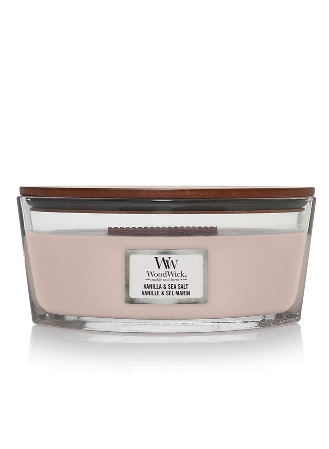 WoodWick WoodWick Ellipse 16oz Candle, Vanilla & Sea Salt Scent, Crackles as it burns, Up to 50 hours burn time, Premium Soy blend, Perfect for gifting