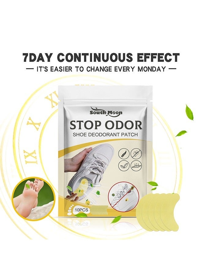 SOUTH MOON 10 PCS Stop Odor,Shoe Deodorant Patch, Athlete's Foot Soothing Insolestickers, Antiperspirant Foot Care Stickers, Fresh and deodorizing insoles，Suitable for People with Foot Odor and Sweaty Feet - Image 4