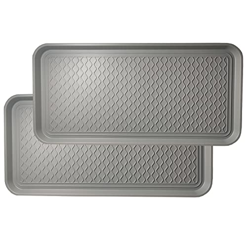 FDGARDEN Large Multifunctional Boot Tray 2 Pack Boot Mat Washable Indoor or Outdoor Tray Mat Doormats for Shoes Boots Plants Pots Paint Tins Pet Bowls Car Storage, 30 x 15 x 1.2 Inches - Image 1