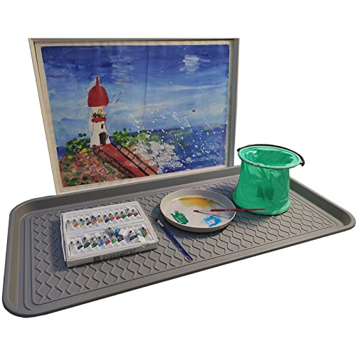 FDGARDEN Large Multifunctional Boot Tray 2 Pack Boot Mat Washable Indoor or Outdoor Tray Mat Doormats for Shoes Boots Plants Pots Paint Tins Pet Bowls Car Storage, 30 x 15 x 1.2 Inches - Image 3