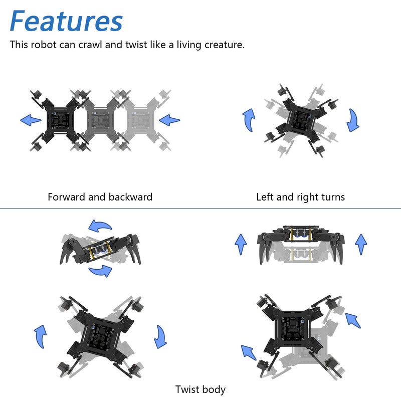 Freenove Quadruped Robot Kit with Remote (Compatible with Arduino IDE), Walking Crawling Twisting, App Remote Control, Servo STEM Project - Image 3