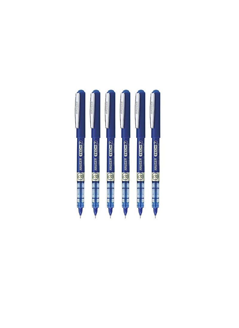 HAUSER Hauser Tech 7 0.7mm Gel Pen Box Pack | Liquid Ink With German Technology | Comfortable Grip With Smudge Free Writing | Sturdy, Refillable Pen | Blue Ink, Pack Of 12  - Image 4