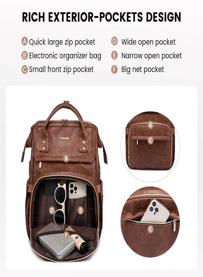 LOVEVOOK Laptop Backpack for Women,Backpack for Women Fashion…, Red Brown, 15.6 Inch, Travel Backpacks - Image 4