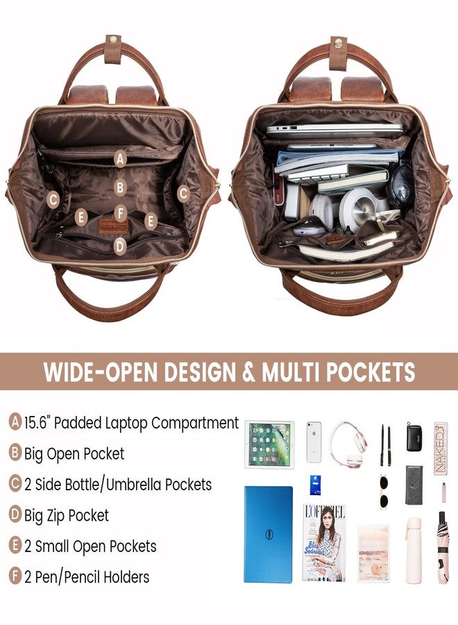 LOVEVOOK Laptop Backpack for Women,Backpack for Women Fashion…, Red Brown, 15.6 Inch, Travel Backpacks - Image 3