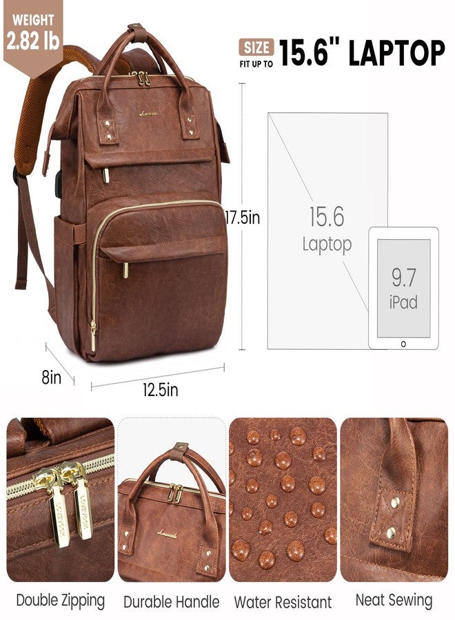 LOVEVOOK Laptop Backpack for Women,Backpack for Women Fashion…, Red Brown, 15.6 Inch, Travel Backpacks - Image 5