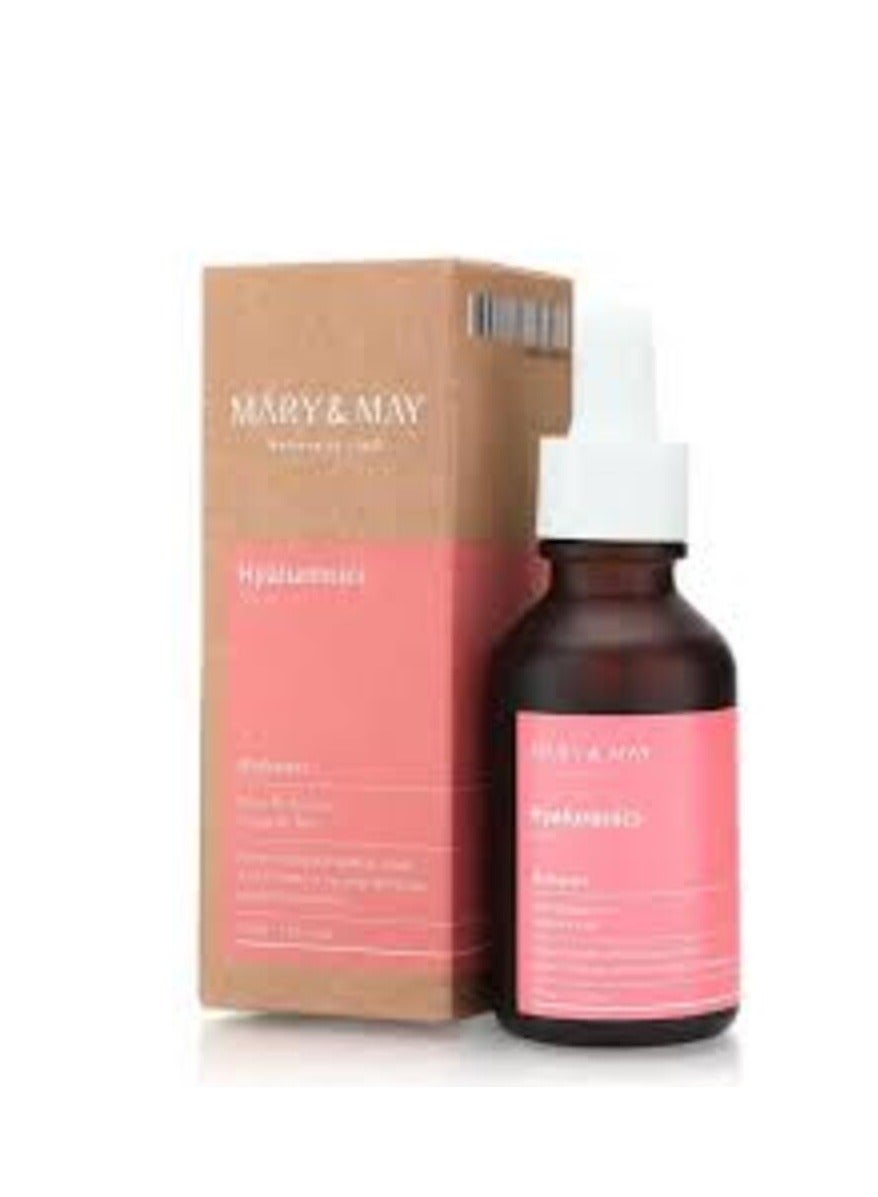 Mary&May Hyaluronics Serum - Deeply Hydrating Multi-Hyaluronic Acid Serum for Improved Skin Moisture and Elasticity -30 ml