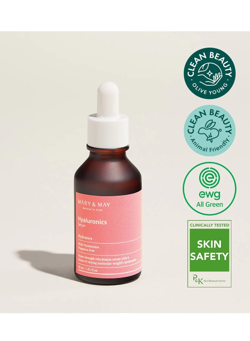 MARY & MAY Mary&May Hyaluronics Serum - Deeply Hydrating Multi-Hyaluronic Acid Serum for Improved Skin Moisture and Elasticity -30 ml - Image 4