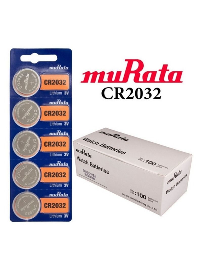 muRATA 100-Pieces Murata CR2032 Lithium 3V (muRata) Indonesia Batteries  - Image 1