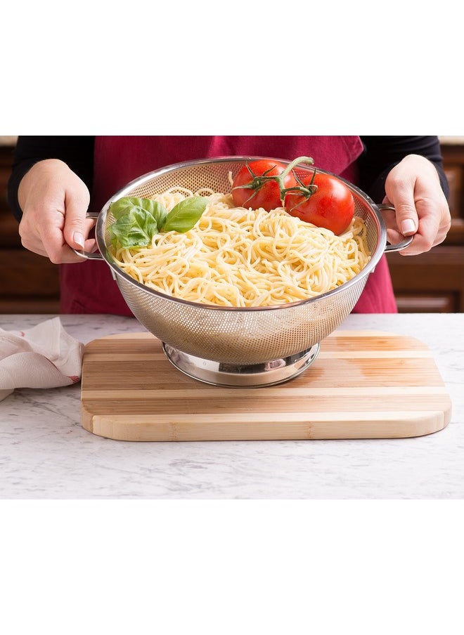 Bellemain Bellemain 3 Qt Metal Colander with Handle | Pasta, Spaghetti, Berry, Fruit, Vegetable, Kitchen Food Strainer Basket | 18/8 Stainless Steel Colander Bowl | Pot Drainer for Cooking, Sifter Strainer  - Image 4