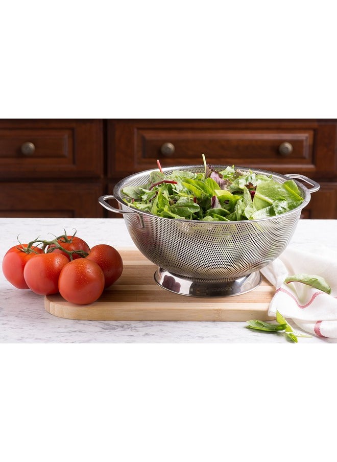 Bellemain Bellemain 3 Qt Metal Colander with Handle | Pasta, Spaghetti, Berry, Fruit, Vegetable, Kitchen Food Strainer Basket | 18/8 Stainless Steel Colander Bowl | Pot Drainer for Cooking, Sifter Strainer  - Image 5