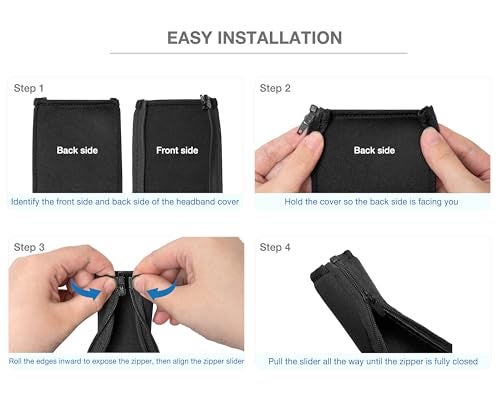 Voarmaks HDJ Headband Cushion Replacement Cover - Compatible with Pioneer HDJ-X5 X5BT X7 X7BT X7S X10 HDJ1000 HDJ1500 HDJ2000 DJ Headphone - Headband Tape Protection (Black) - Image 5
