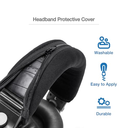 Voarmaks HDJ Headband Cushion Replacement Cover - Compatible with Pioneer HDJ-X5 X5BT X7 X7BT X7S X10 HDJ1000 HDJ1500 HDJ2000 DJ Headphone - Headband Tape Protection (Black) - Image 3