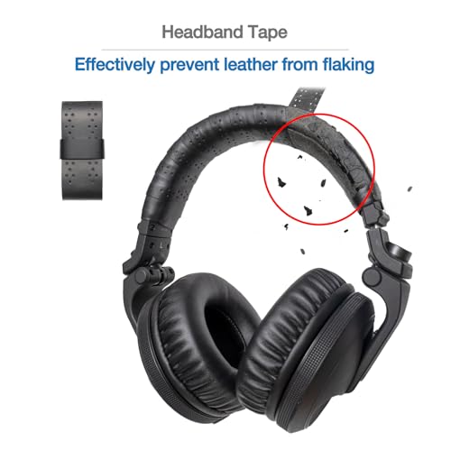 Voarmaks HDJ Headband Cushion Replacement Cover - Compatible with Pioneer HDJ-X5 X5BT X7 X7BT X7S X10 HDJ1000 HDJ1500 HDJ2000 DJ Headphone - Headband Tape Protection (Black) - Image 2