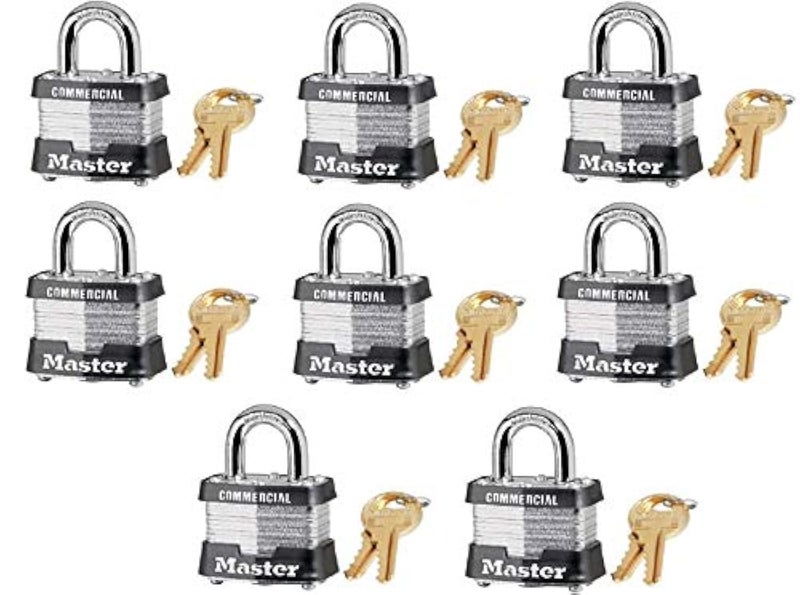 Master Lock 3KA3210 112 Laminated Keyed Alike Padlocks Quantity 8