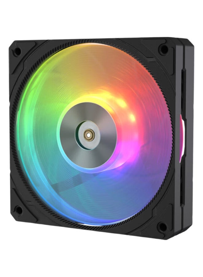 SilverStone مروحة سيلفرستون 120 مم Q120 هامبرغر، مروحة شفرة عكسية سوداء (هيكل مزدوج الطبقات، مخرج هواء، PWM، ARGB، إطار شفرة موسع) - Image 2