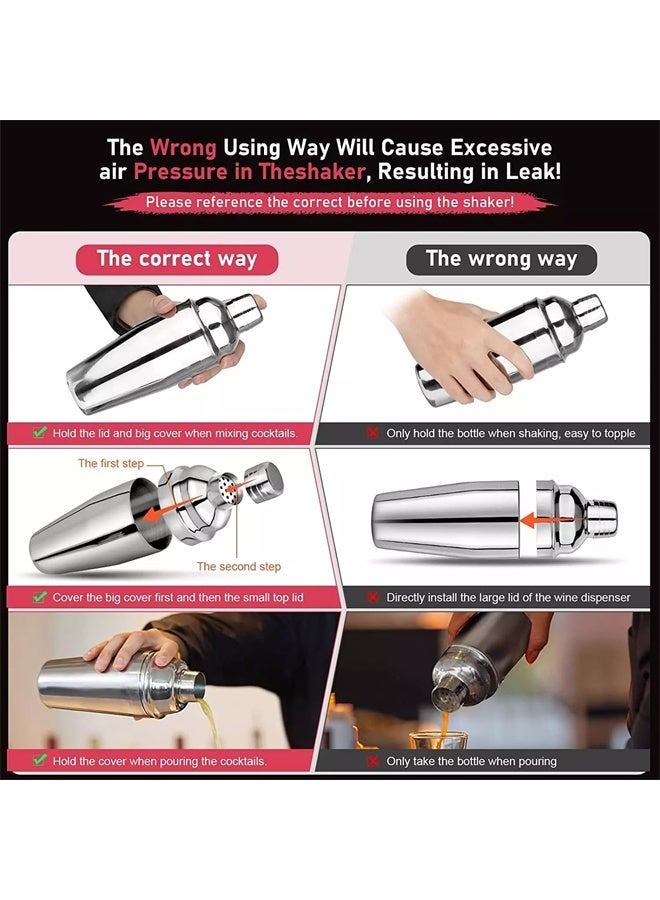 هومستر الفولاذ المقاوم للصدأ كوكتيل شاكر 24 أوقية مع المدمجة في المصفية، المهنية مارتيني شاكر، مارغريتا مشروب خلاط، بوسطن شاكر، أدوات البار للمنزل، البار والأطراف - Image 4
