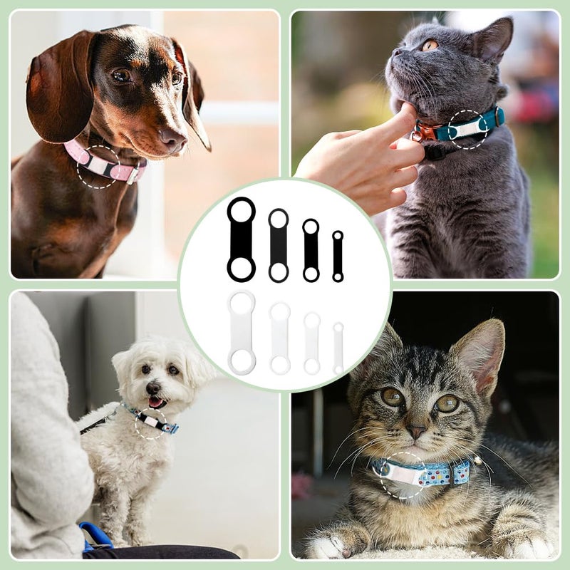 TRKETK 8 Pieces of Silicone Dog Tags Anti-Noise Elastic Band Silicone Customized Pet Accessories for Dog and Cat Collars - Image 3