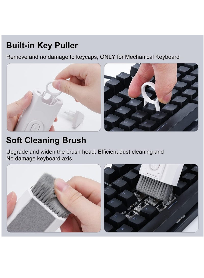 8-in-1 Electronic Cleaning Kit Keyboard Cleaning Kit, Keyboard Cleaning Kit, Portable Multifunctional Cleaning Tool for Pc Monitor/Phone/Laptop/Computer/Bluetooth iPhone (White) - Image 2