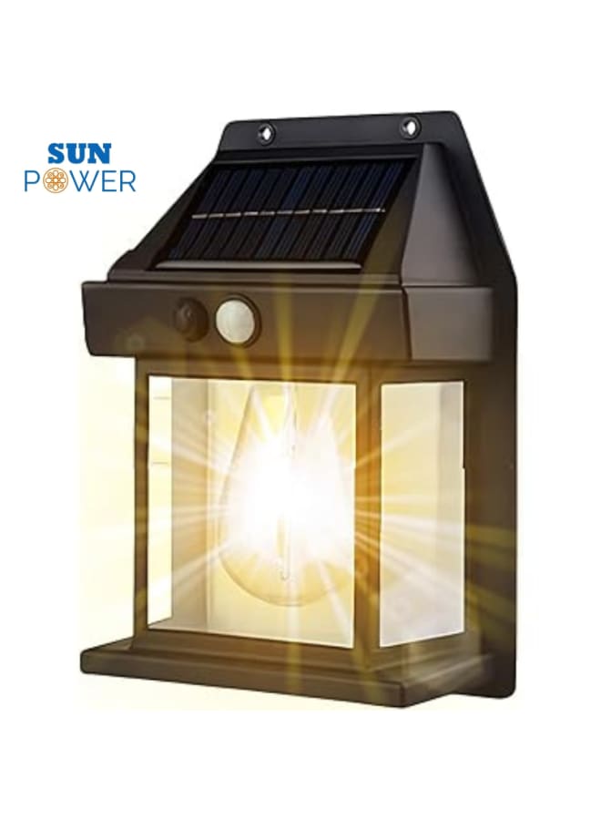 SUN POWER Solar Tungsten Wall Light for Outdoor Use, Solar Lights for Outdoor Use with Motion Sensor, IP65 Waterproof Solar Wall Lamp for Garden, Balcony, Fence, Yard (Black) - Image 2